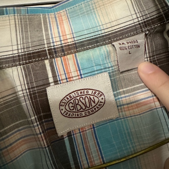 Gibson Men’s Short Sleeve Button Down Shirt Blue - Picture 4 of 4